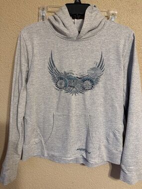 Harley-Davidson Gray Hoodie with Navy Winged Graphic